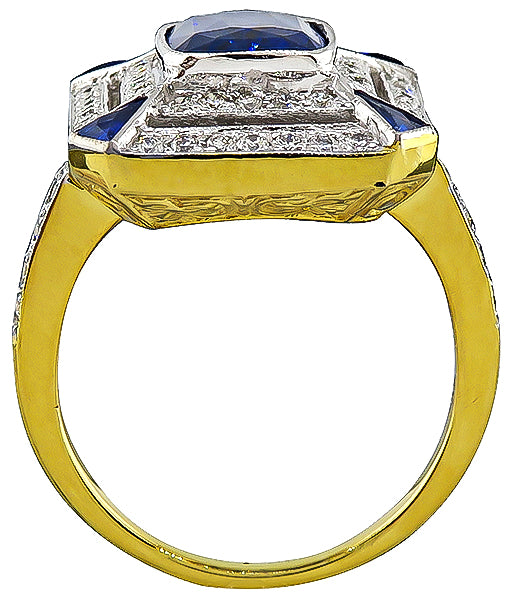 3.88ct Sapphire Diamond Ring