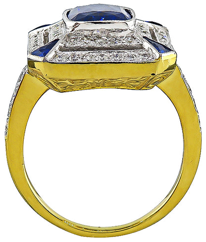 3.88ct Sapphire Diamond Ring