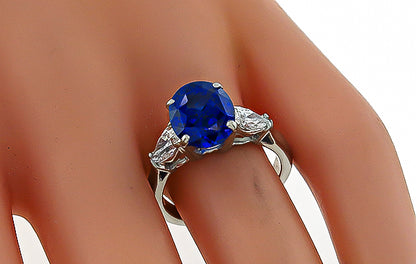3.99ct Sapphire 0.70ct Diamond Engagement Ring