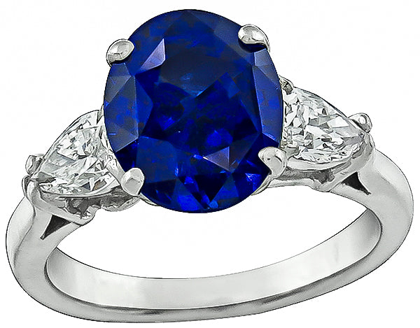 3.99ct Sapphire 0.70ct Diamond Engagement Ring