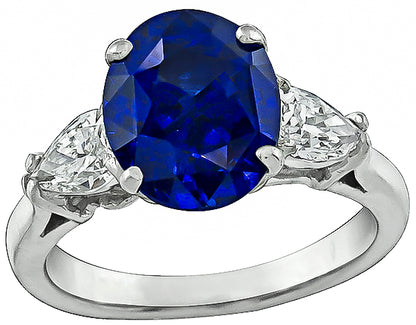 3.99ct Sapphire 0.70ct Diamond Engagement Ring
