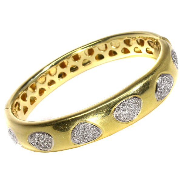 3ct Diamond 18k Yellow & White Gold Bangle