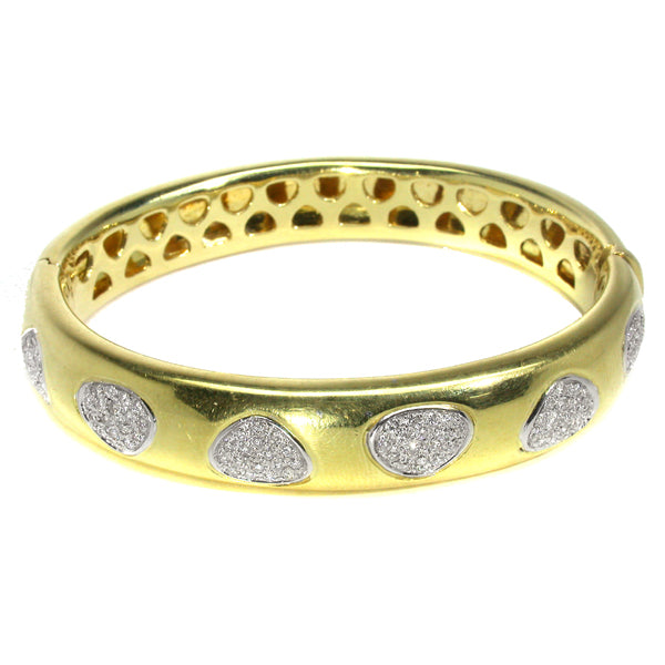 3ct Diamond 18k Yellow & White Gold Bangle