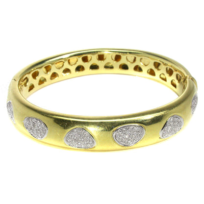3ct Diamond 18k Yellow & White Gold Bangle