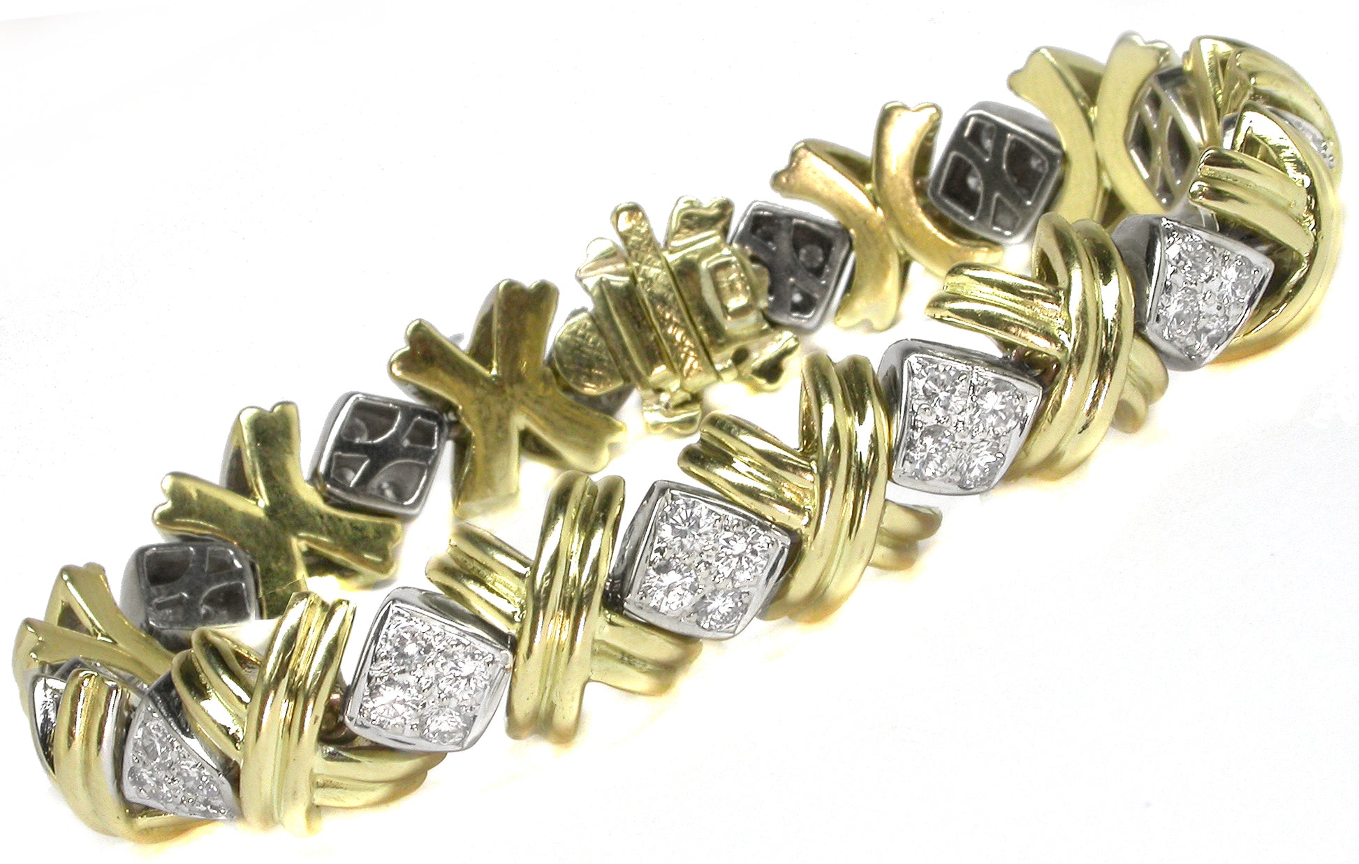 3ct Diamond 18k Yellow & White Gold Bracelet