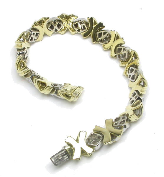 3ct Diamond 18k Yellow & White Gold Bracelet