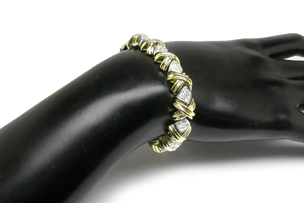 3ct Diamond 18k Yellow & White Gold Bracelet