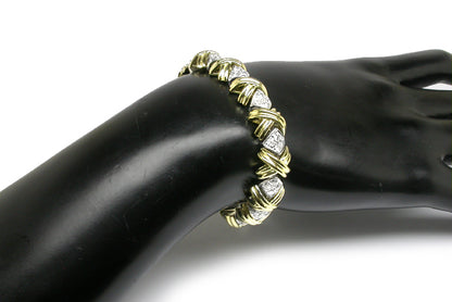 3ct Diamond 18k Yellow & White Gold Bracelet