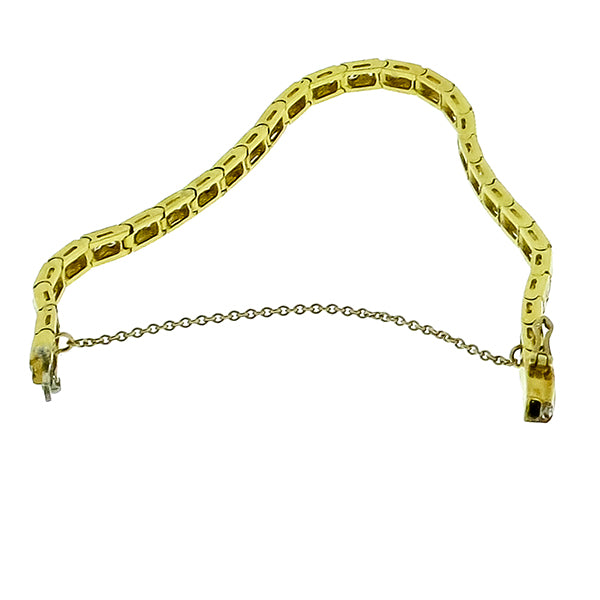 Vintage 4.80ct Round Brilliant Diamond Tennis 18k Yellow Gold Bracelet