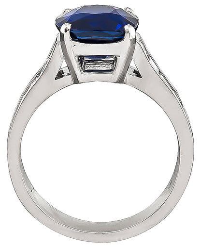 4.17ct Sapphire 0.75ct Diamond Engagement Ring