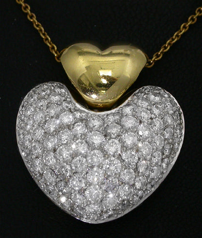 4.20ct Diamond 18k Gold Heart Pendant