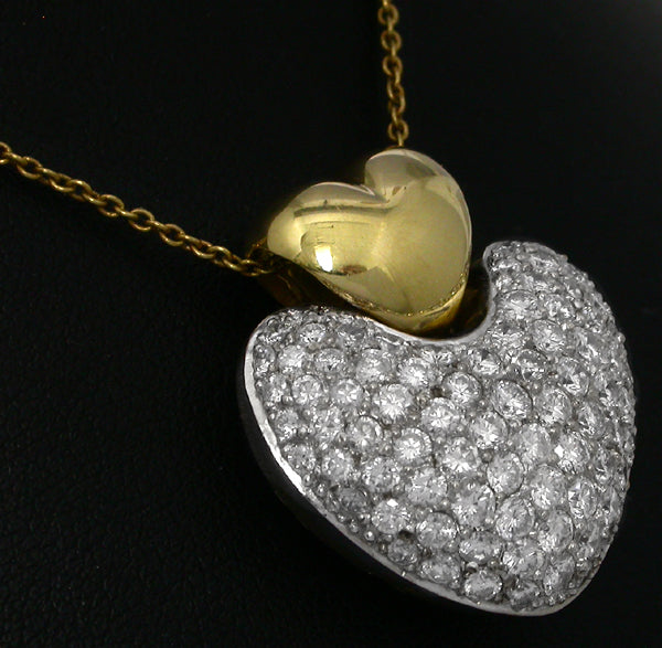 4.20ct Diamond 18k Gold Heart Pendant
