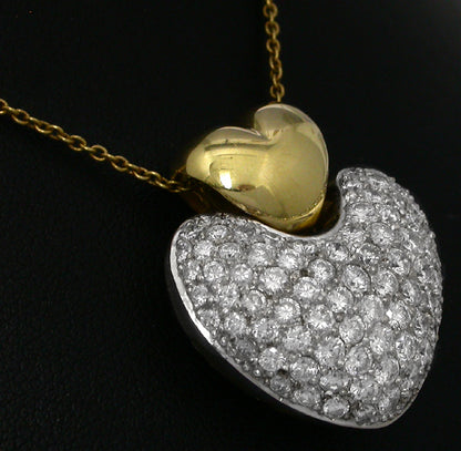 4.20ct Diamond 18k Gold Heart Pendant