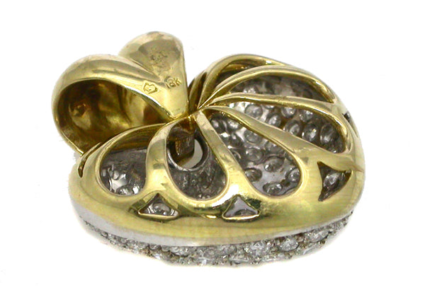 4.20ct Diamond 18k Gold Heart Pendant