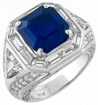 4.24ct Sapphire 4.70ct Diamond Ring