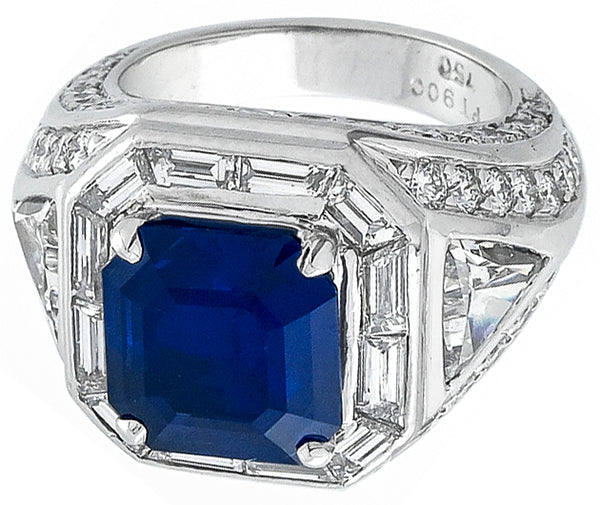 4.24ct Sapphire 4.70ct Diamond Ring