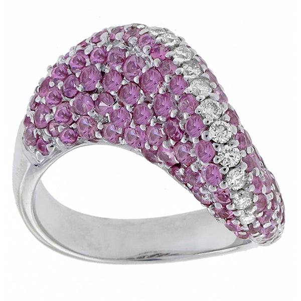 4.40ct Pink Sapphire & 0.45ct Diamond Gold Ring