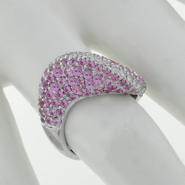 4.40ct Pink Sapphire & 0.45ct Diamond Gold Ring