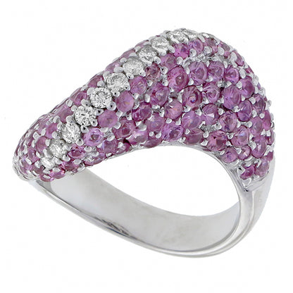 4.40ct Pink Sapphire & 0.45ct Diamond Gold Ring