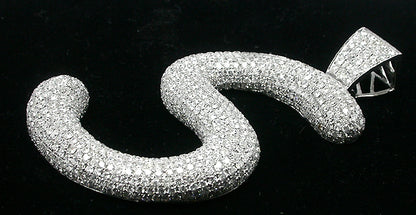 4.50ct  DIamond 14k White Gold "S" Pendant