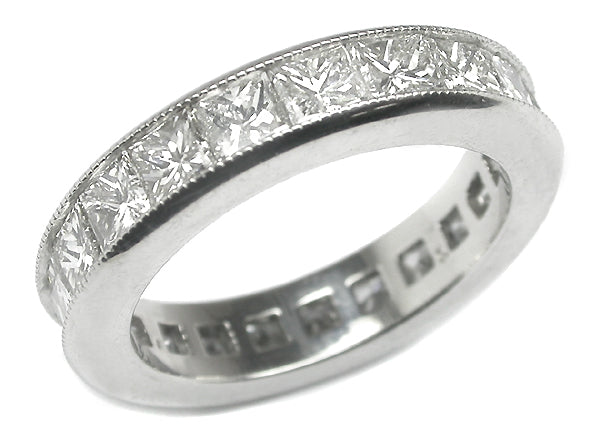 4.50ct Princess Cut Diamond Platinum Eternity Wedding Band