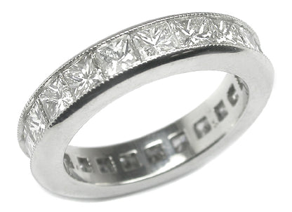 4.50ct Princess Cut Diamond Platinum Eternity Wedding Band