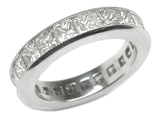 4.50ct Princess Cut Diamond Platinum Eternity Wedding Band