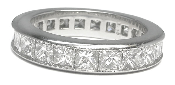 4.50ct Princess Cut Diamond Platinum Eternity Wedding Band