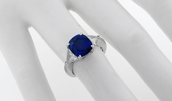 4.52ct Sapphire 0.88ct Diamond Engagement Ring