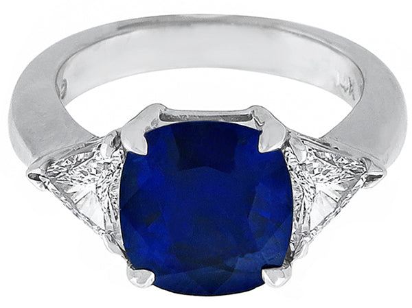 4.52ct Sapphire 0.88ct Diamond Engagement Ring