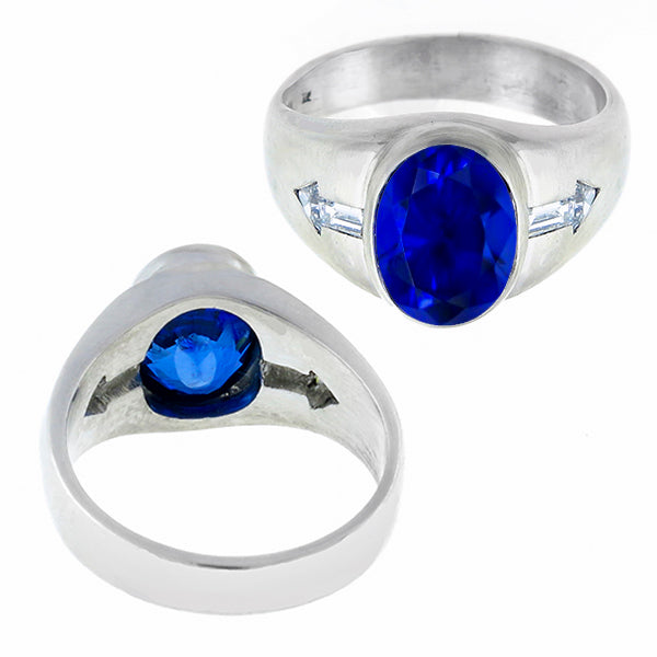 4.54ct Ceylon Sapphire Diamond Platinum Ring