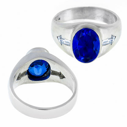 4.54ct Ceylon Sapphire Diamond Platinum Ring