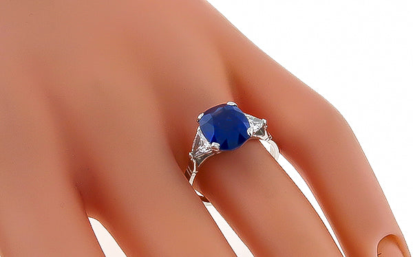 4.63ct Sapphire 0.60ct Diamond Engagement Ring