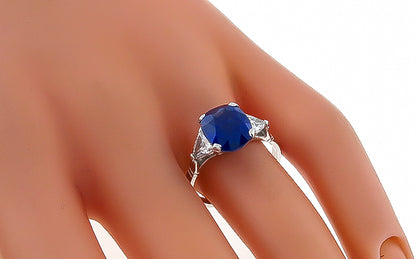 4.63ct Sapphire 0.60ct Diamond Engagement Ring