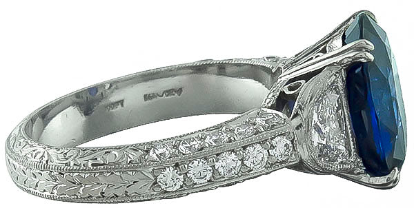 4.71ct Sapphire 1.20ct Diamond Engagement Ring