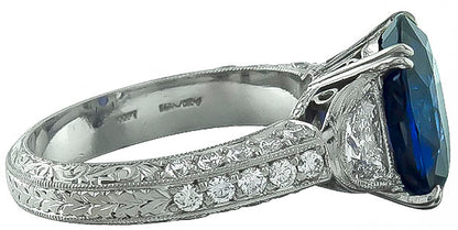 4.71ct Sapphire 1.20ct Diamond Engagement Ring