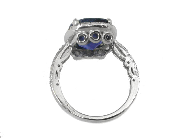 4.89 Sapphire Diamond Platinum Engagement Ring