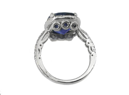 4.89 Sapphire Diamond Platinum Engagement Ring