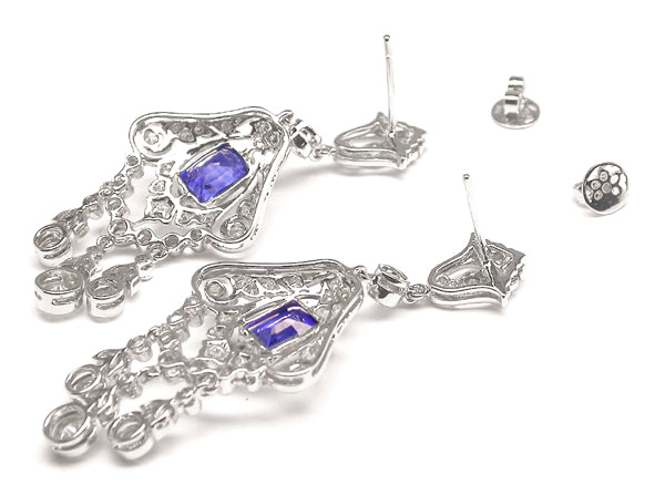 4.98ct Ceylon Sapphire 2.21ct Diamond Earrings