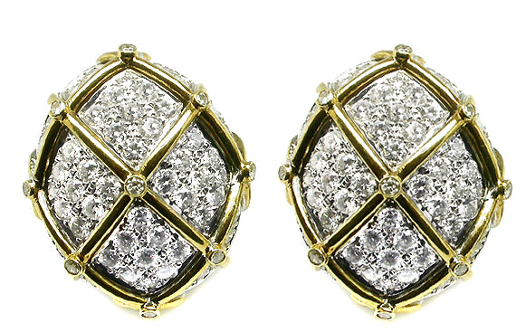 5.00ct Diamond Gold Vintage Earrings