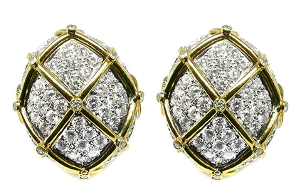 5.00ct Diamond Gold Vintage Earrings