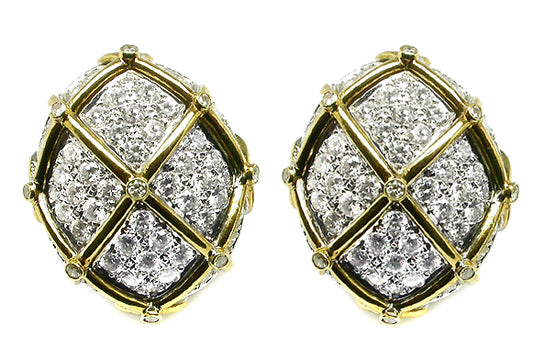 5.00ct Diamond Gold Vintage Earrings