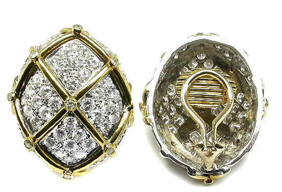 5.00ct Diamond Gold Vintage Earrings