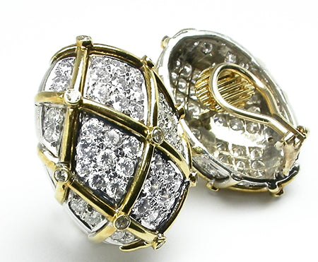 5.00ct Diamond Gold Vintage Earrings