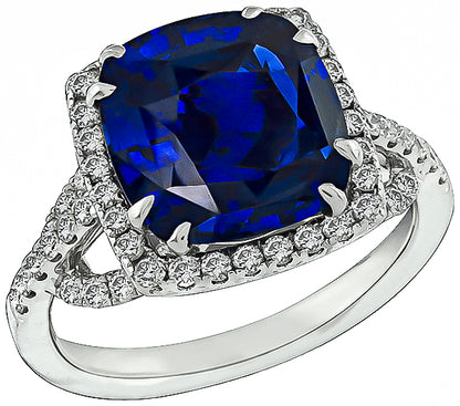 5.16ct Sapphire 1.00ct Diamond Engagement Ring