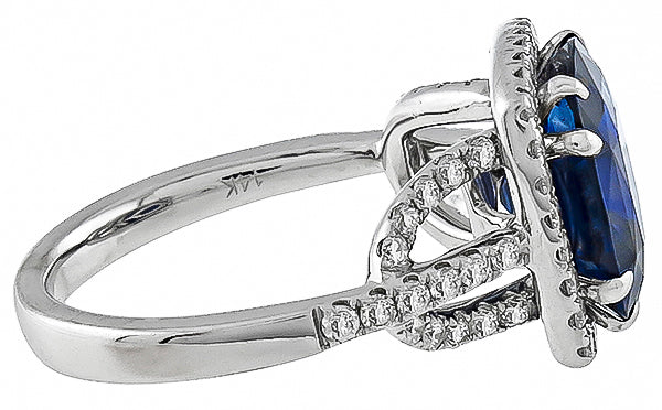 5.16ct Sapphire 1.00ct Diamond Engagement Ring