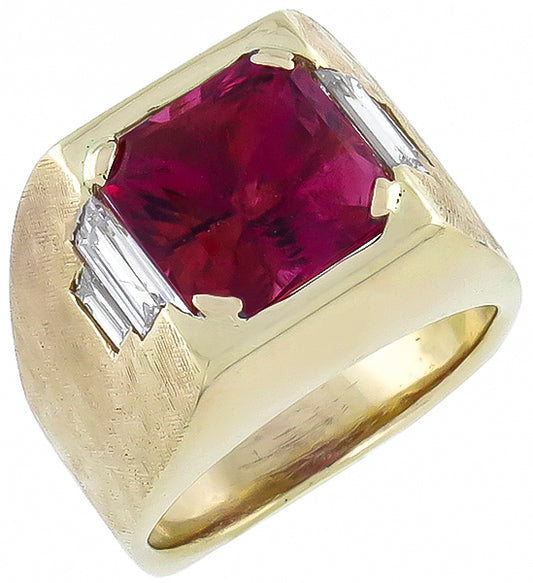 5.21ct Pink Tourmaline 0.35ct Diamond Ring