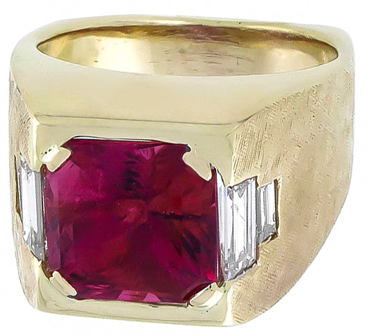 5.21ct Pink Tourmaline 0.35ct Diamond Ring