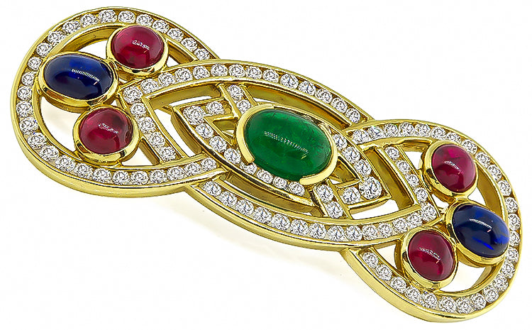 5.25ct Semi Precious Stone 2.50ct Diamond Pin