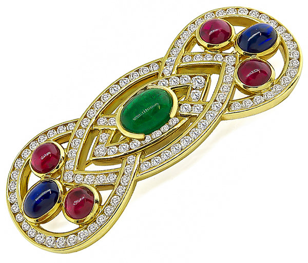 5.25ct Semi Precious Stone 2.50ct Diamond Pin